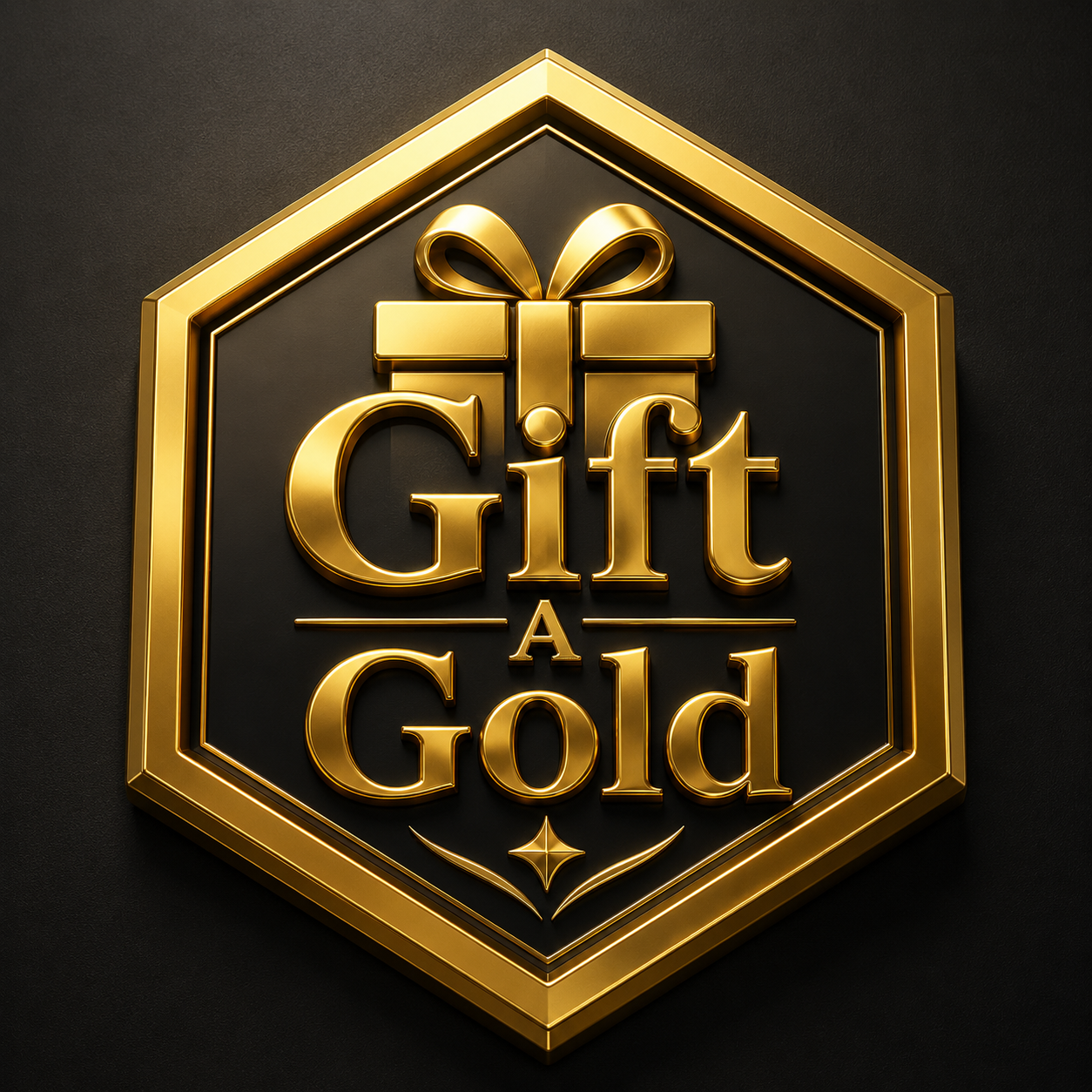 Gift A Gold gold hexagon emblem